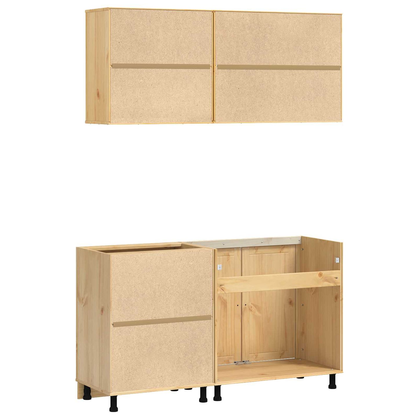 Kast met plank SKI 4 pcs HoningBruin Massief grenenhout is nu te koop bij PeponiXL, paradijselijk wonen!
