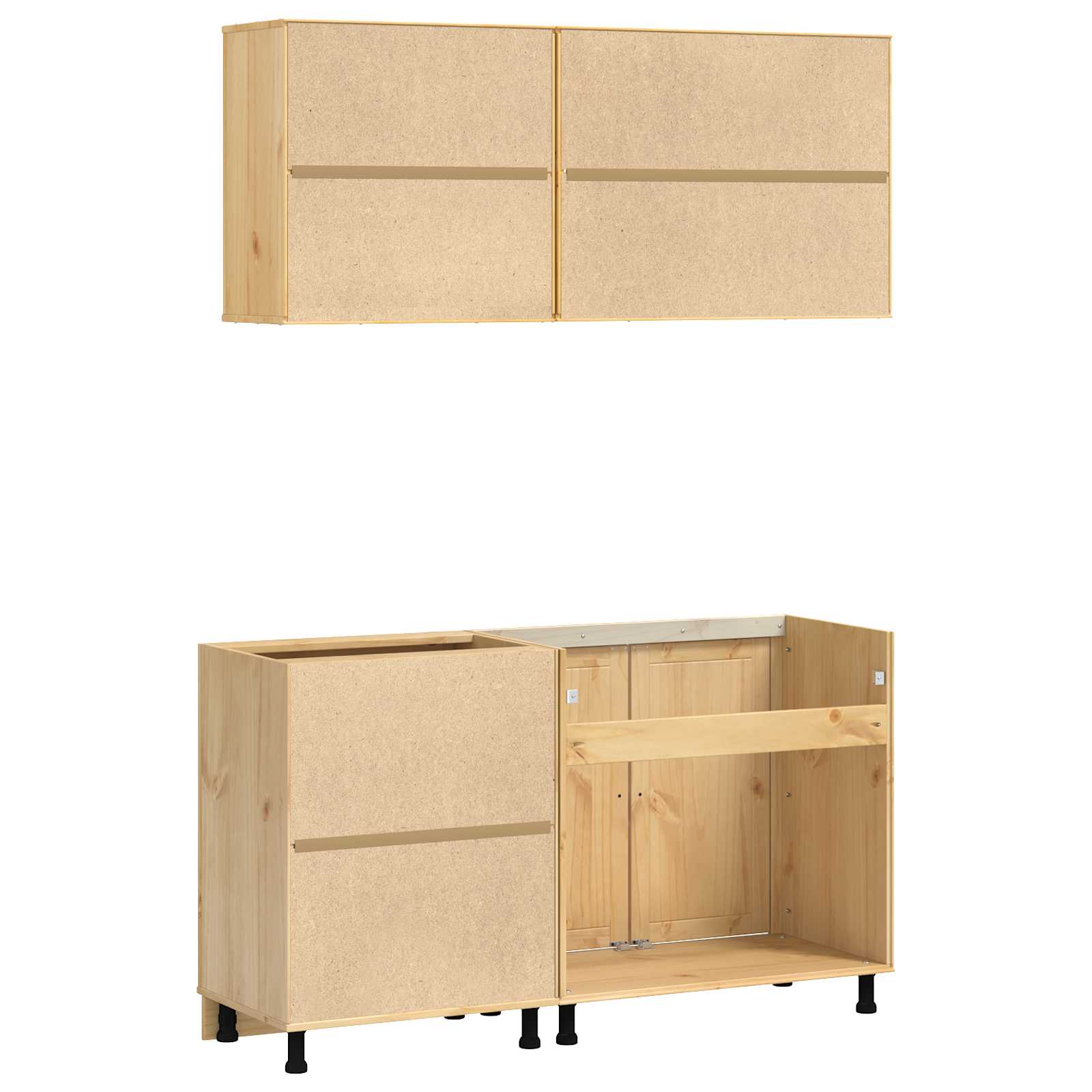 Kast met plank SKI 4 pcs HoningBruin Massief grenenhout is nu te koop bij PeponiXL, paradijselijk wonen!