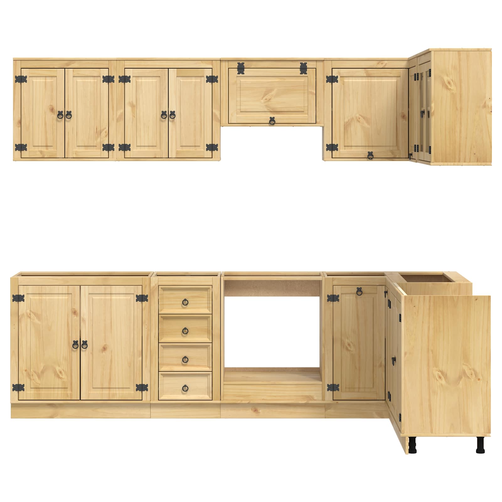 Kast met lade SKI 10 pcs HoningBruin Massief grenenhout is nu te koop bij PeponiXL, paradijselijk wonen!