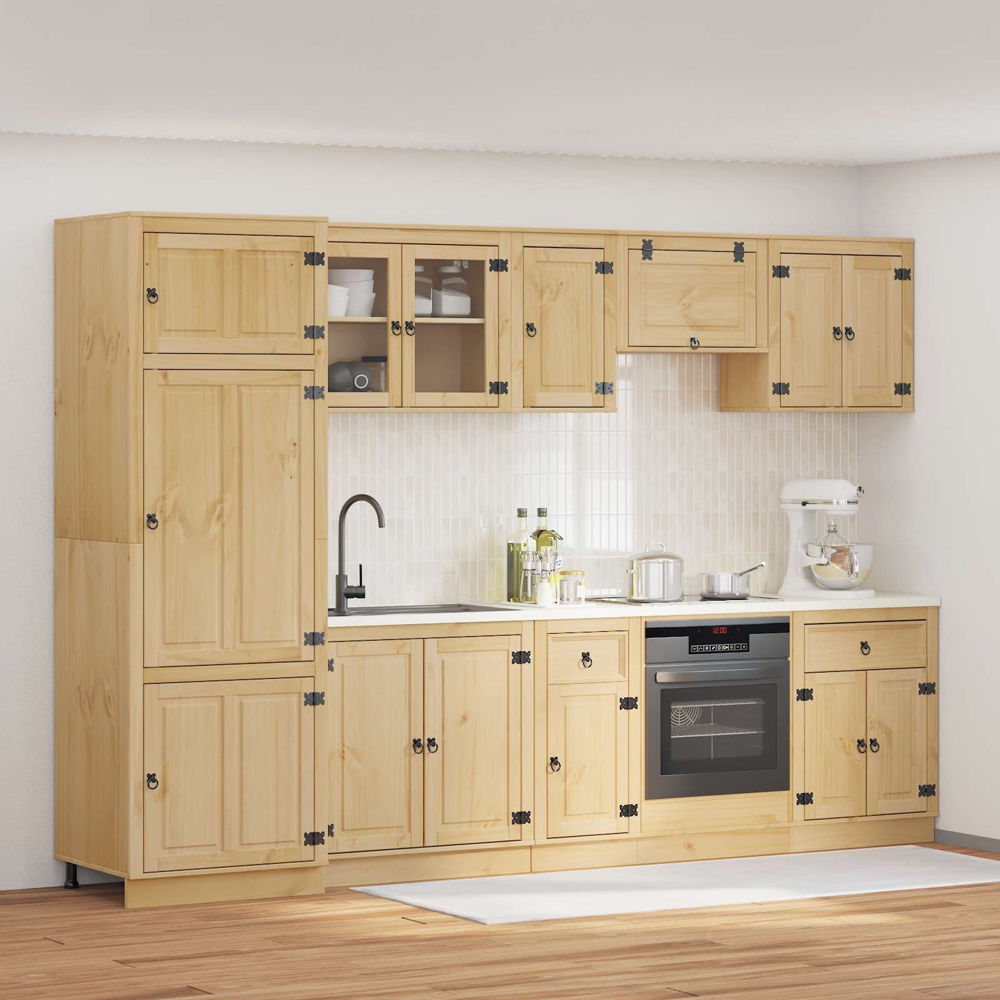 Kast met lade SKI 9 pcs HoningBruin Massief grenenhout is nu te koop bij PeponiXL, paradijselijk wonen!