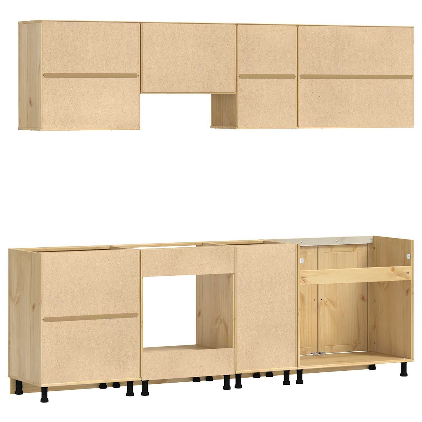 Kast met lade SKI 8 pcs HoningBruin Massief grenenhout is nu te koop bij PeponiXL, paradijselijk wonen!