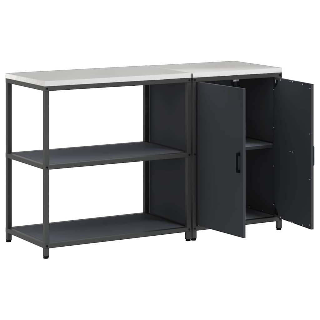Keukenopslag set met plank 2 pcs Antraciet Koudgewalst staal is nu te koop bij PeponiXL, paradijselijk wonen!