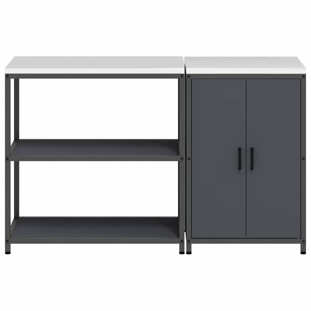 Keukenopslag set met plank 2 pcs Antraciet Koudgewalst staal is nu te koop bij PeponiXL, paradijselijk wonen!