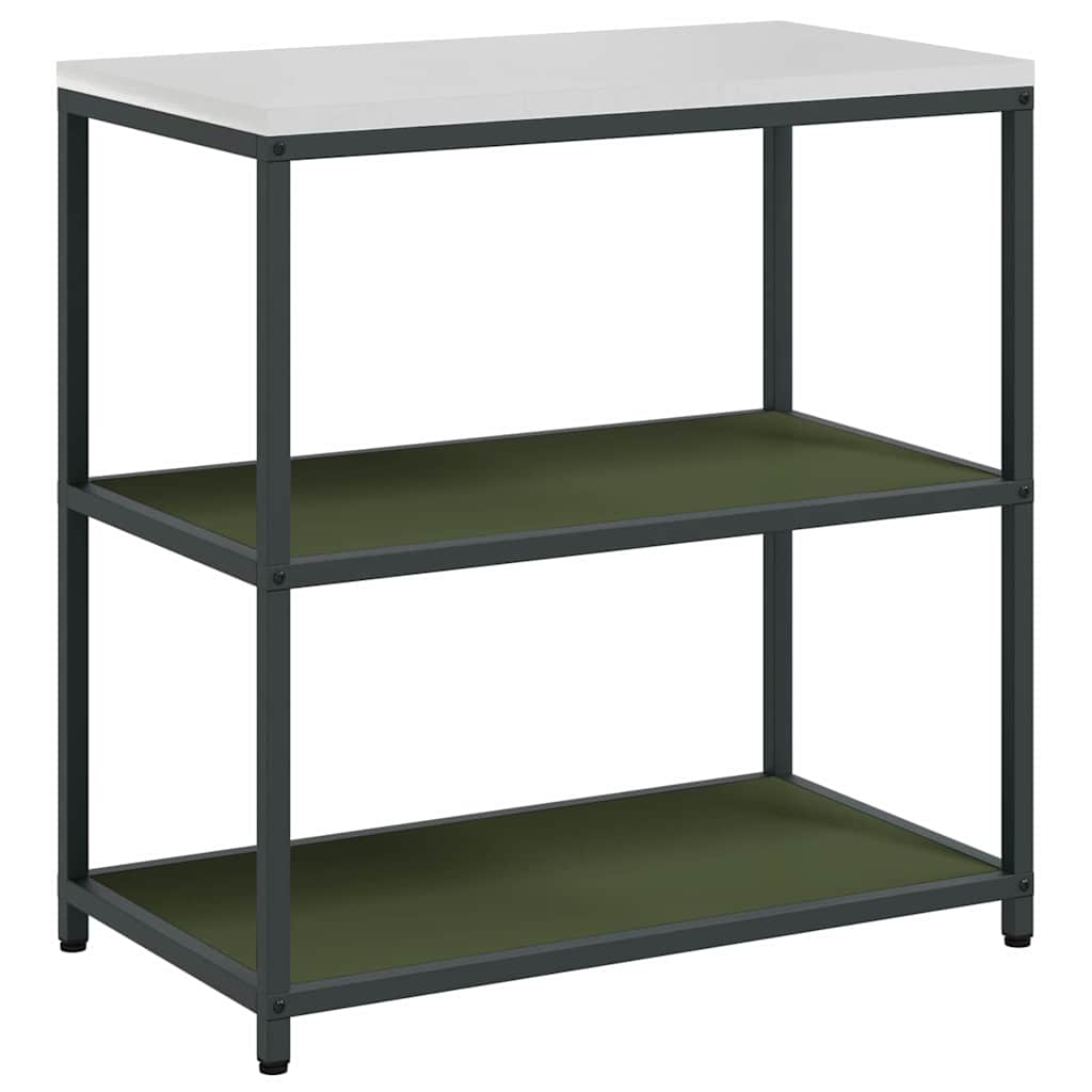 Keukenopslag set met plank 2 pcs Olijf Groen Koudgewalst staal is nu te koop bij PeponiXL, paradijselijk wonen!