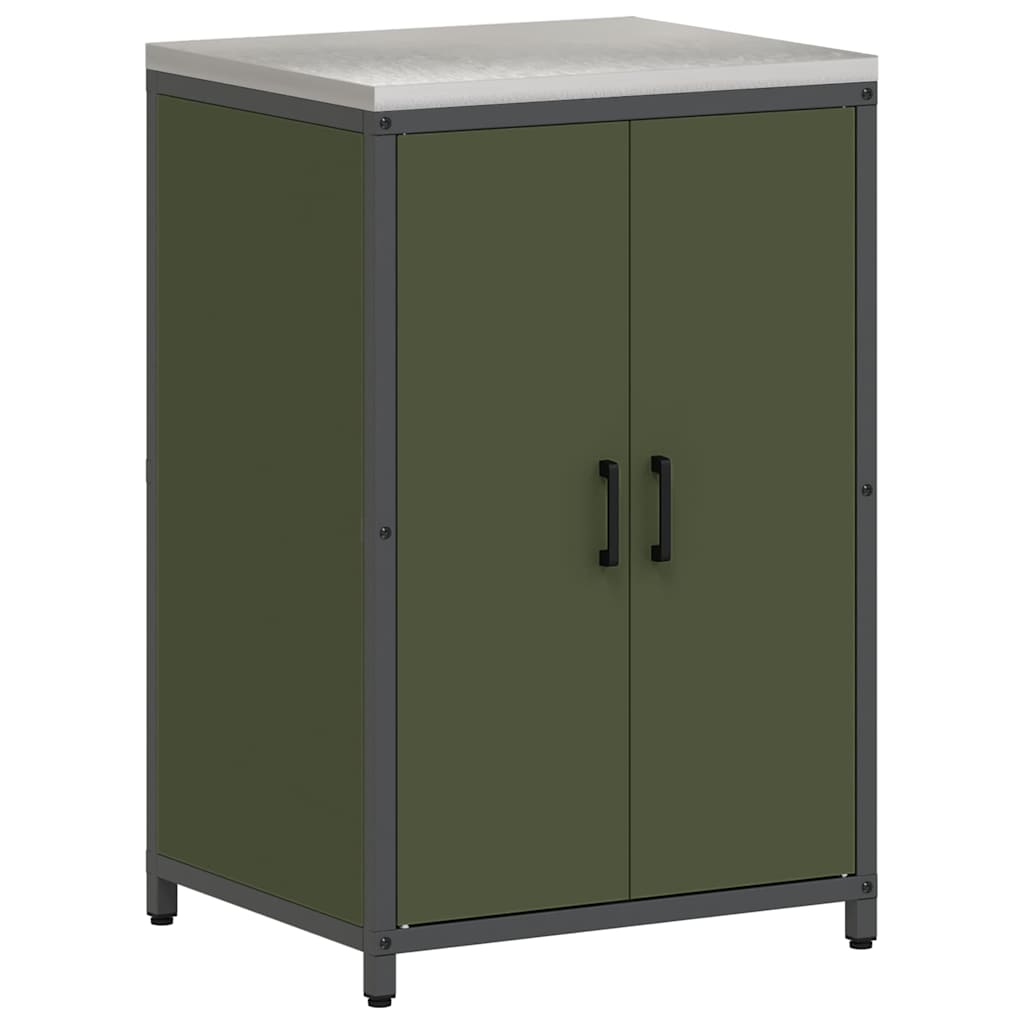 Keukenopslag set met plank 2 pcs Olijf Groen Koudgewalst staal is nu te koop bij PeponiXL, paradijselijk wonen!
