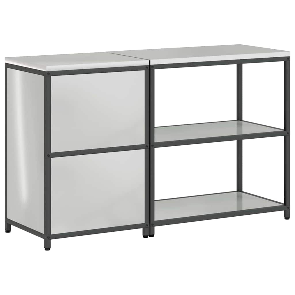 Keukenopslag set met plank 2 pcs Zilver Gegalvaniseerd staal is nu te koop bij PeponiXL, paradijselijk wonen!