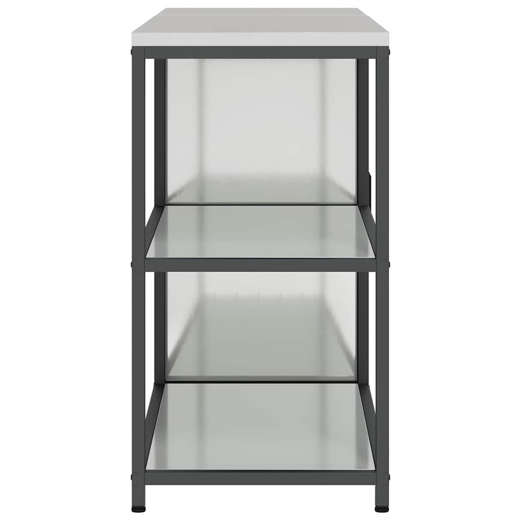 Keukenopslag set met plank 2 pcs Zilver Gegalvaniseerd staal is nu te koop bij PeponiXL, paradijselijk wonen!