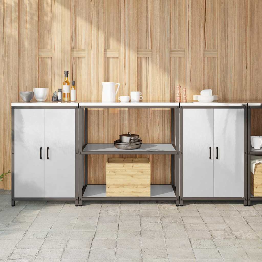 Keukenopslag set met plank 3 pcs Zilver Roestvrij staal is nu te koop bij PeponiXL, paradijselijk wonen!