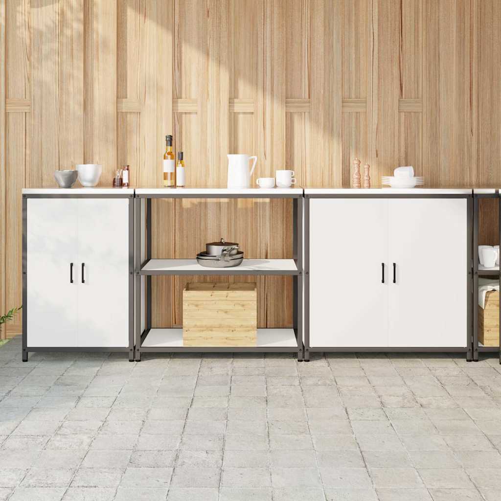 Keukenopslag set met plank Anders met opslag 3 pcs Wit Staal is nu te koop bij PeponiXL, paradijselijk wonen!