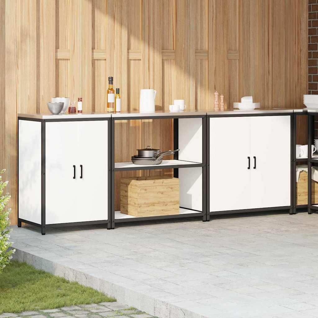 Keukenopslag set met plank Anders met opslag 3 pcs Wit Staal is nu te koop bij PeponiXL, paradijselijk wonen!