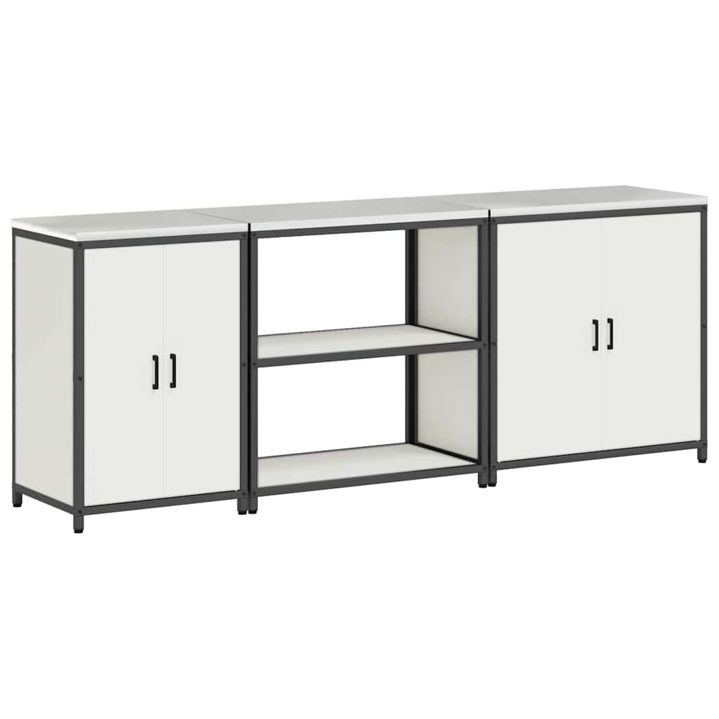 Keukenopslag set met plank Anders met opslag 3 pcs Wit Staal is nu te koop bij PeponiXL, paradijselijk wonen!