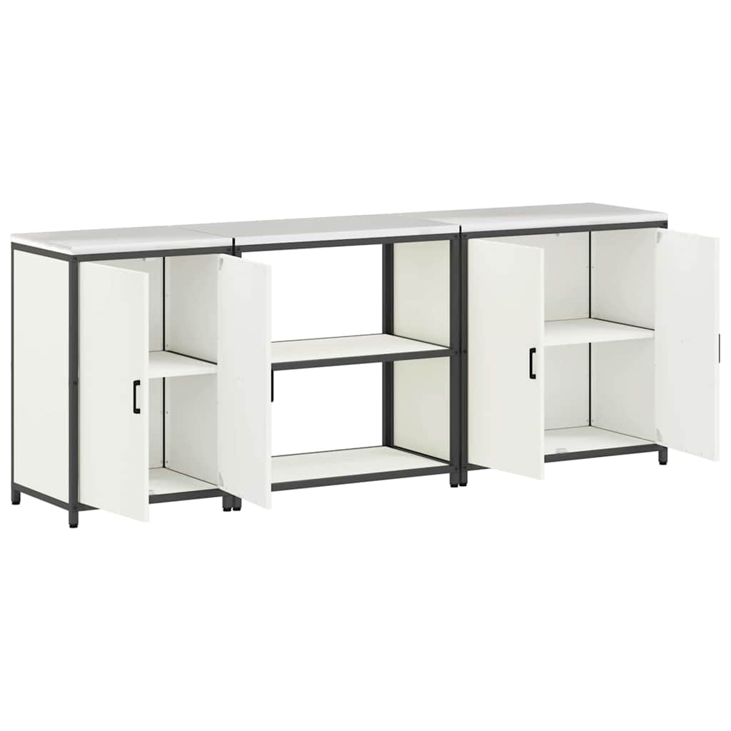 Keukenopslag set met plank Anders met opslag 3 pcs Wit Staal is nu te koop bij PeponiXL, paradijselijk wonen!