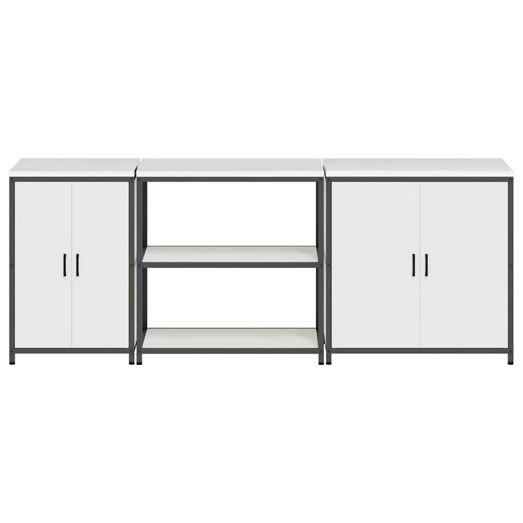 Keukenopslag set met plank Anders met opslag 3 pcs Wit Staal is nu te koop bij PeponiXL, paradijselijk wonen!