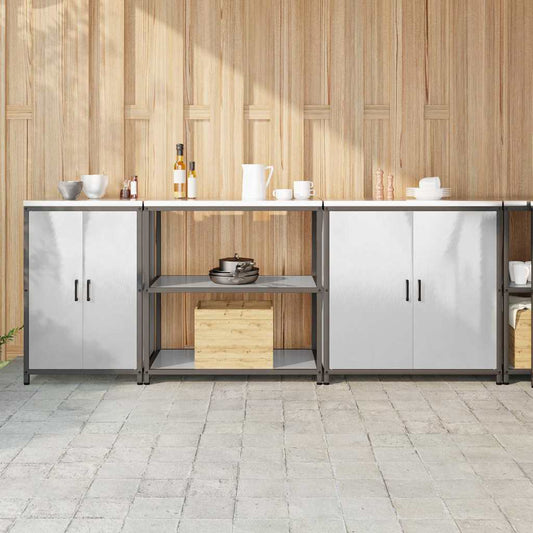 Keukenopslag set met plank 3 pcs Zilver Roestvrij staal is nu te koop bij PeponiXL, paradijselijk wonen!