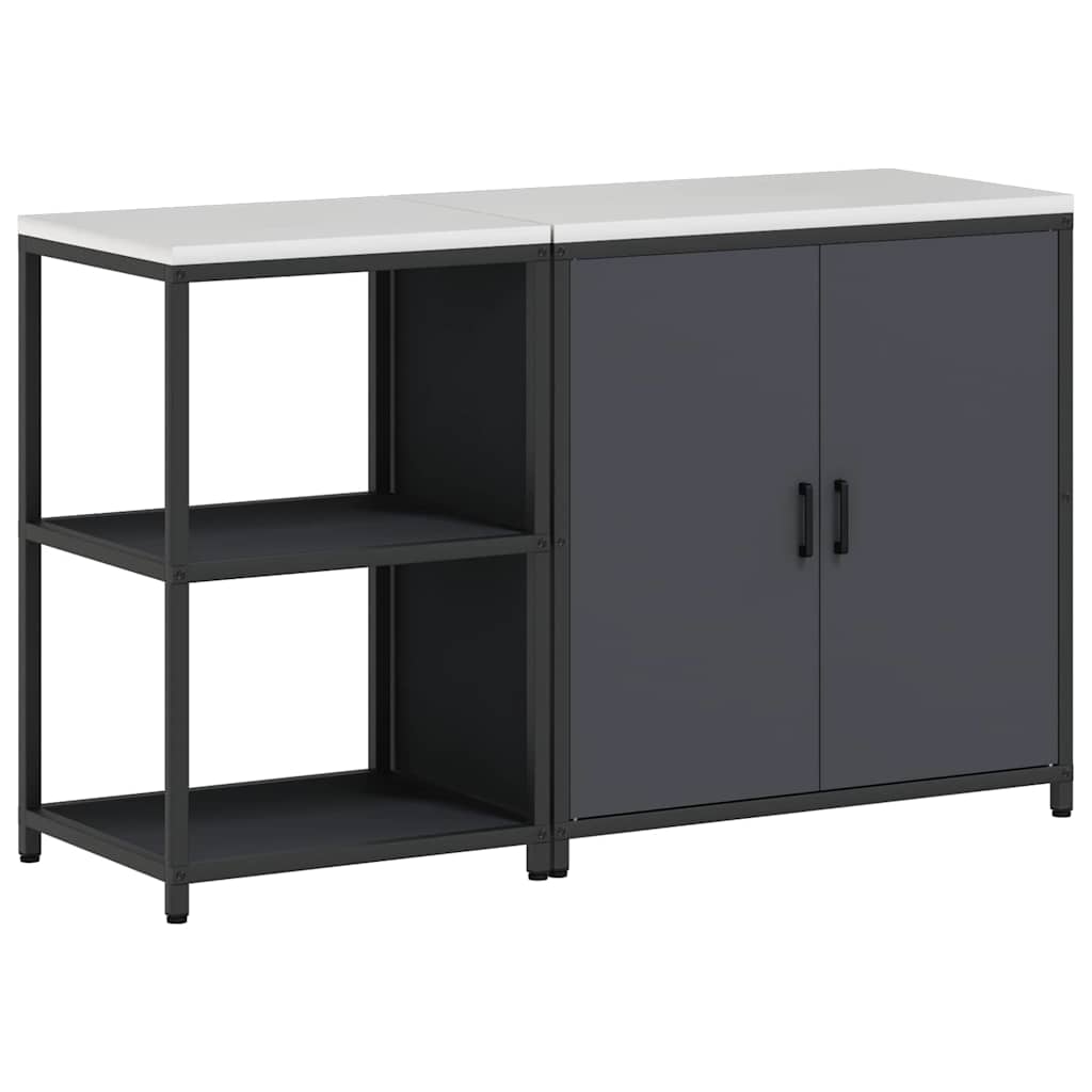 Keukenopslag set met plank 2 pcs Antraciet Koudgewalst staal is nu te koop bij PeponiXL, paradijselijk wonen!