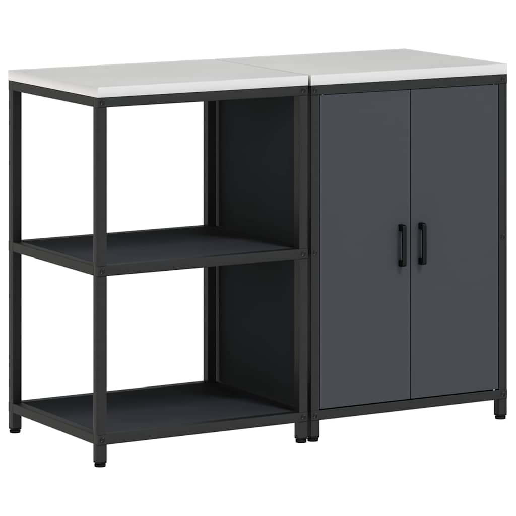 Keukenopslag set met plank 2 pcs Antraciet Koudgewalst staal is nu te koop bij PeponiXL, paradijselijk wonen!