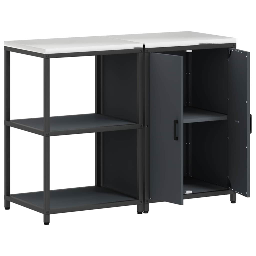 Keukenopslag set met plank 2 pcs Antraciet Koudgewalst staal is nu te koop bij PeponiXL, paradijselijk wonen!