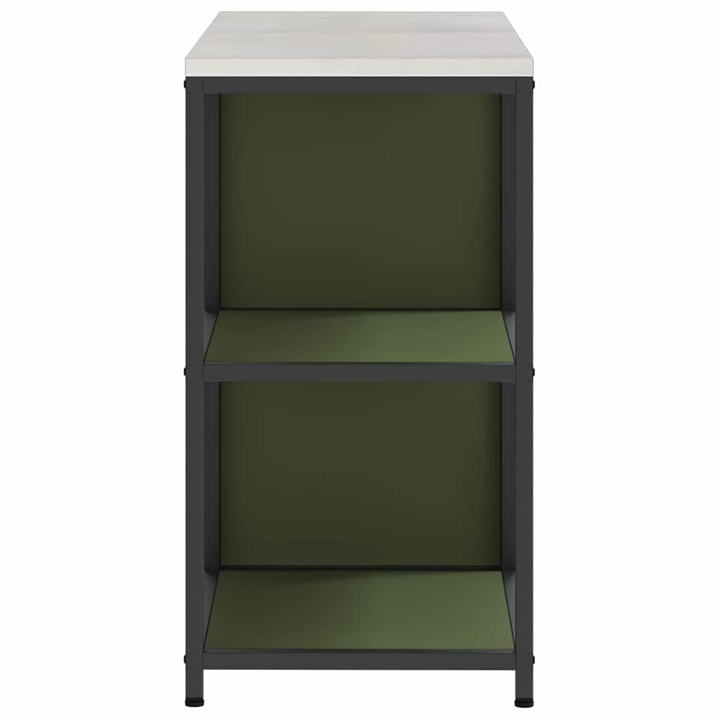 Keukenopslag set met plank 2 pcs Olijf Groen Koudgewalst staal is nu te koop bij PeponiXL, paradijselijk wonen!