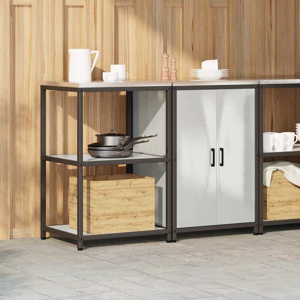 Keukenopslag set met plank 2 pcs Zilver Roestvrij staal is nu te koop bij PeponiXL, paradijselijk wonen!