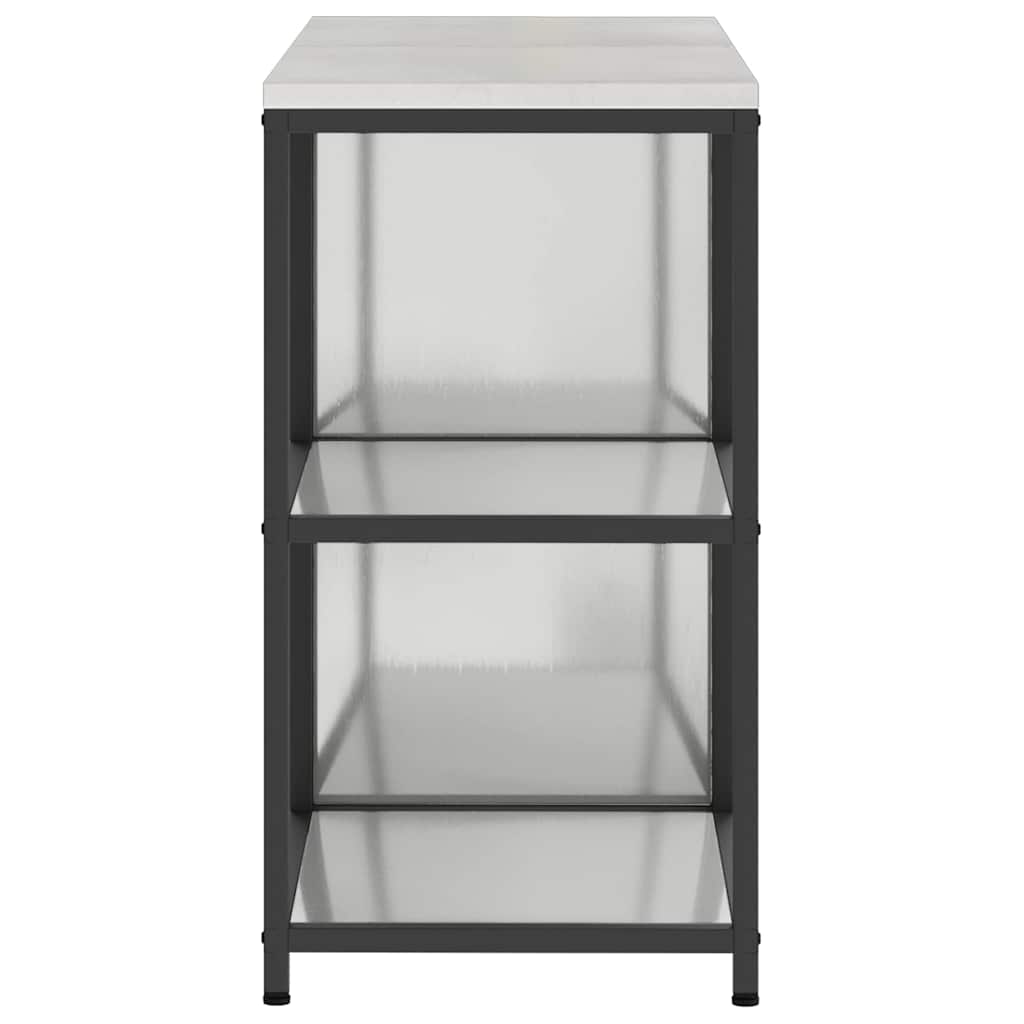Keukenopslag set met plank 2 pcs Zilver Gegalvaniseerd staal is nu te koop bij PeponiXL, paradijselijk wonen!