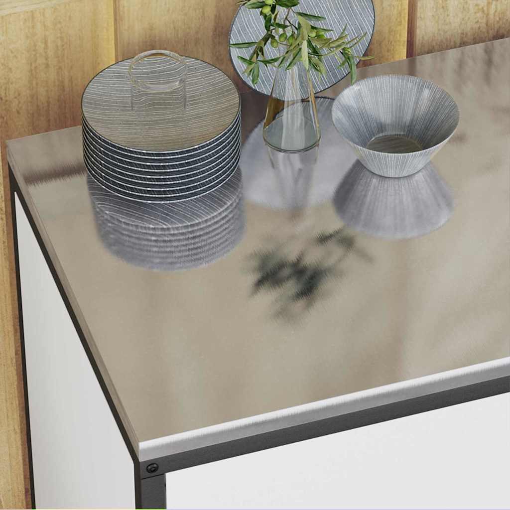Keukenopslag set met plank 3 pcs Wit Koudgewalst staal is nu te koop bij PeponiXL, paradijselijk wonen!