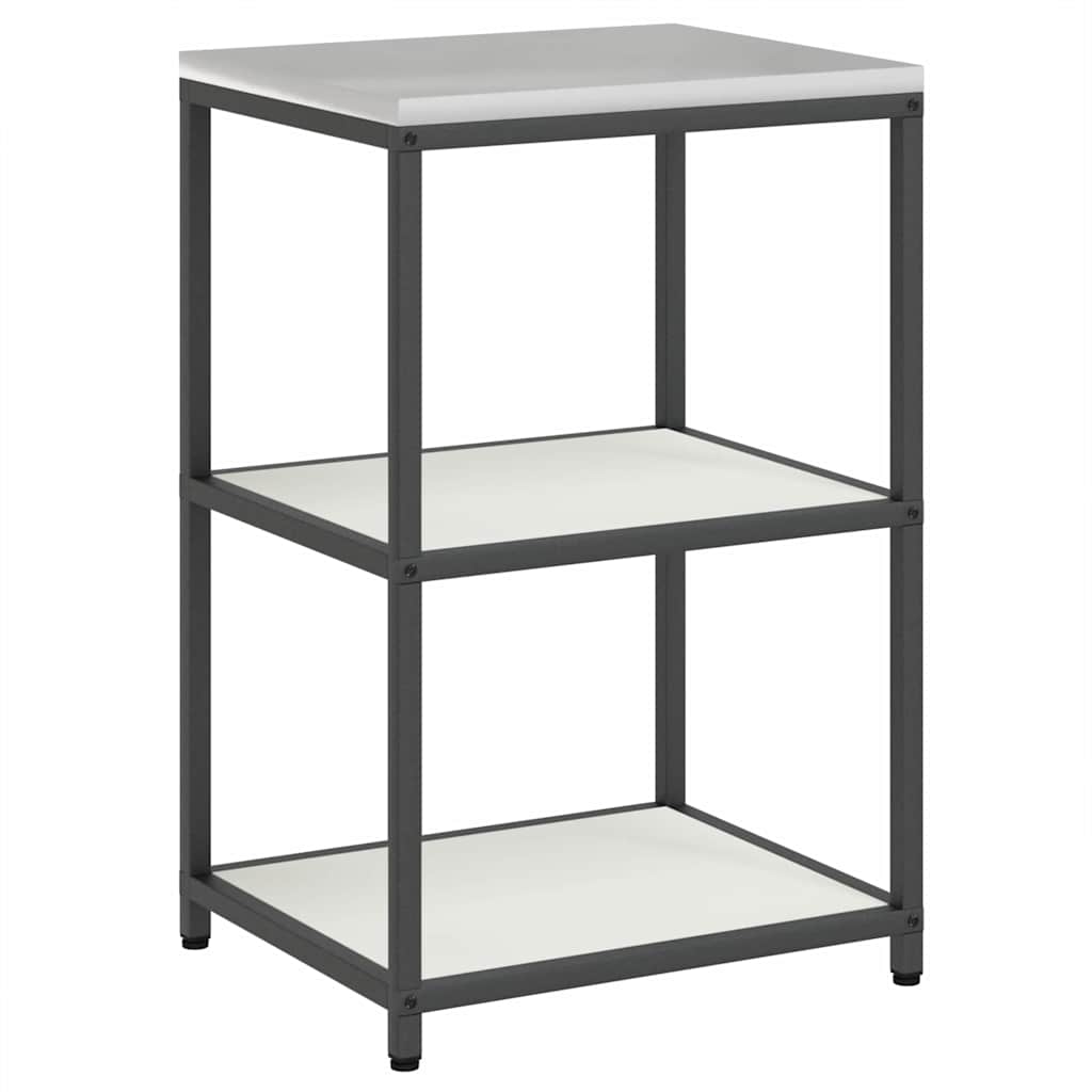 Keukenopslag set met plank 3 pcs Wit Koudgewalst staal is nu te koop bij PeponiXL, paradijselijk wonen!