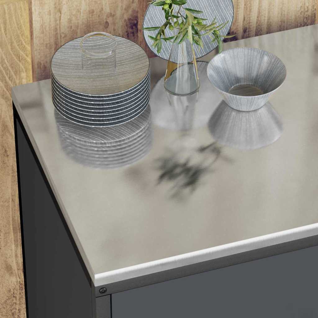 Keukenopslag set met plank 3 pcs Antraciet Koudgewalst staal is nu te koop bij PeponiXL, paradijselijk wonen!