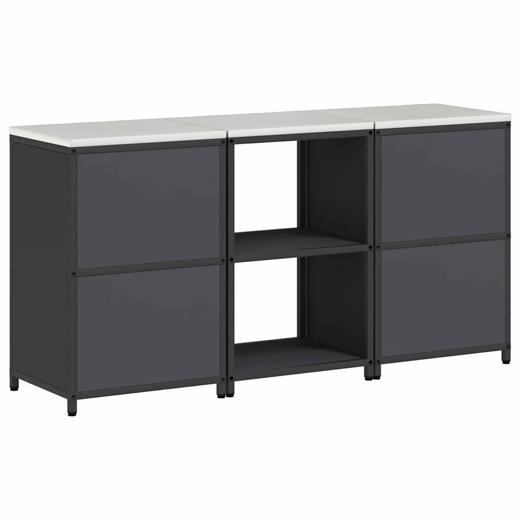 Keukenopslag set met plank 3 pcs Antraciet Koudgewalst staal is nu te koop bij PeponiXL, paradijselijk wonen!