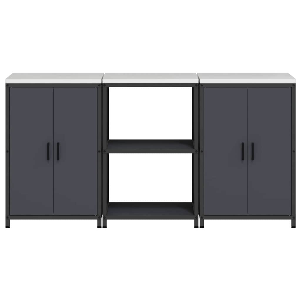 Keukenopslag set met plank 3 pcs Antraciet Koudgewalst staal is nu te koop bij PeponiXL, paradijselijk wonen!
