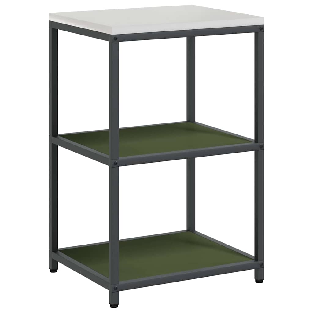 Keukenopslag set met plank 3 pcs Olijf Groen Koudgewalst staal is nu te koop bij PeponiXL, paradijselijk wonen!