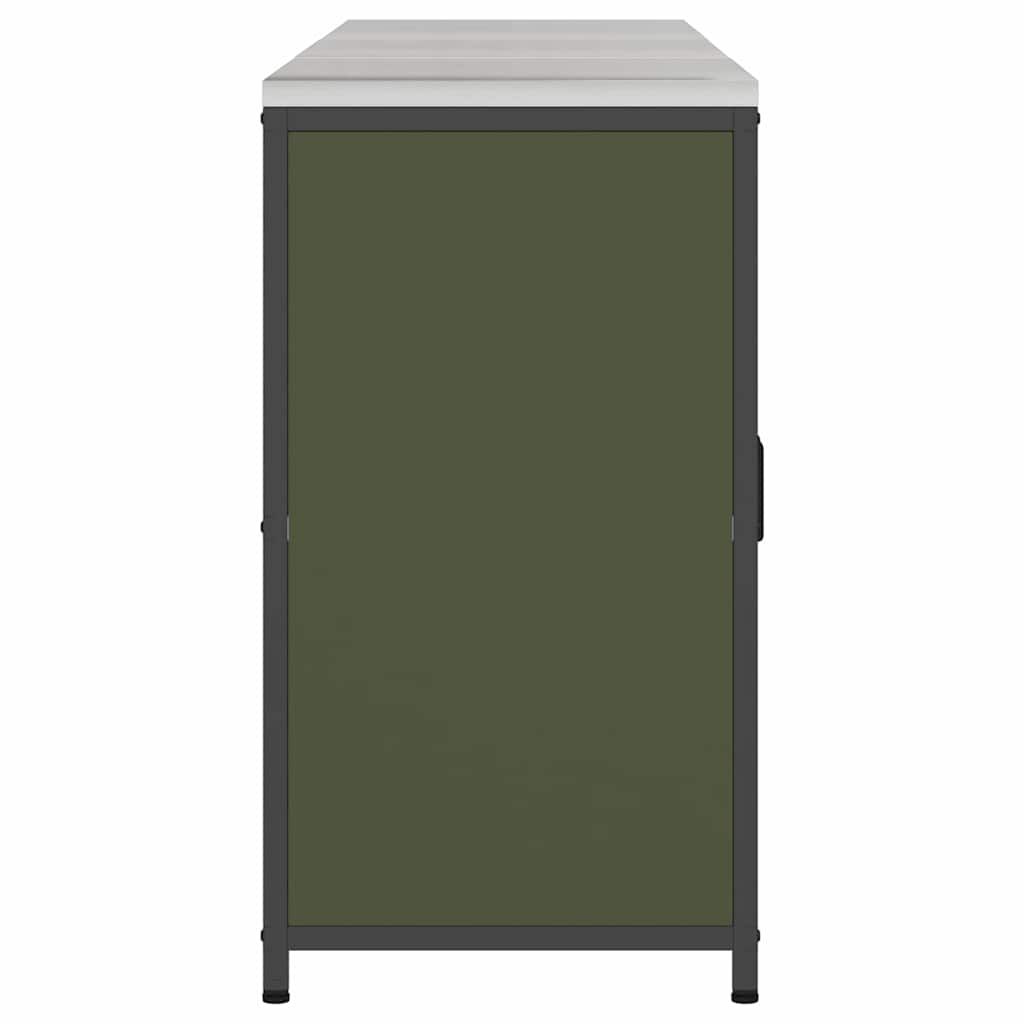 Keukenopslag set met plank 3 pcs Olijf Groen Koudgewalst staal is nu te koop bij PeponiXL, paradijselijk wonen!