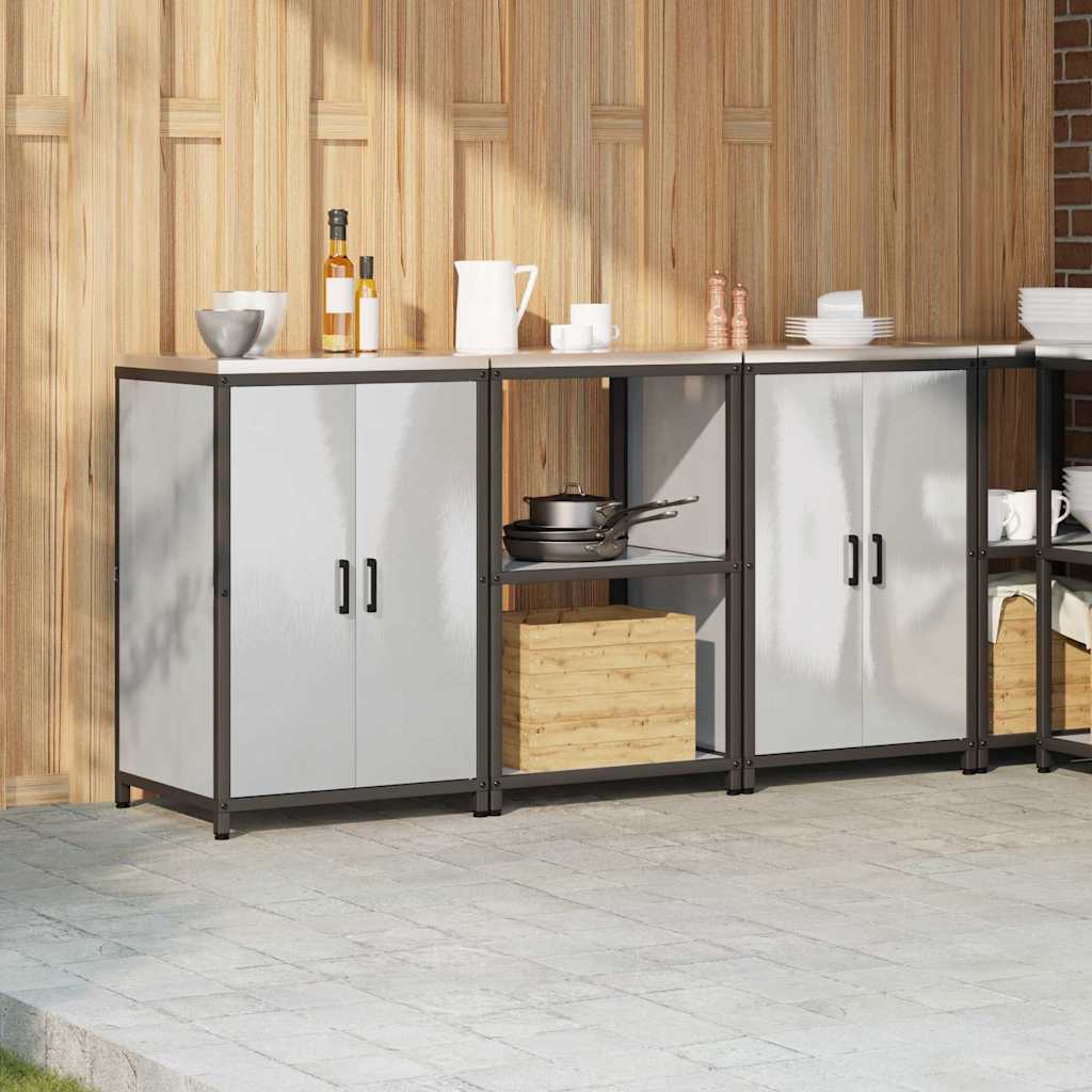 Keukenopslag set met plank 3 pcs Zilver Roestvrij staal is nu te koop bij PeponiXL, paradijselijk wonen!