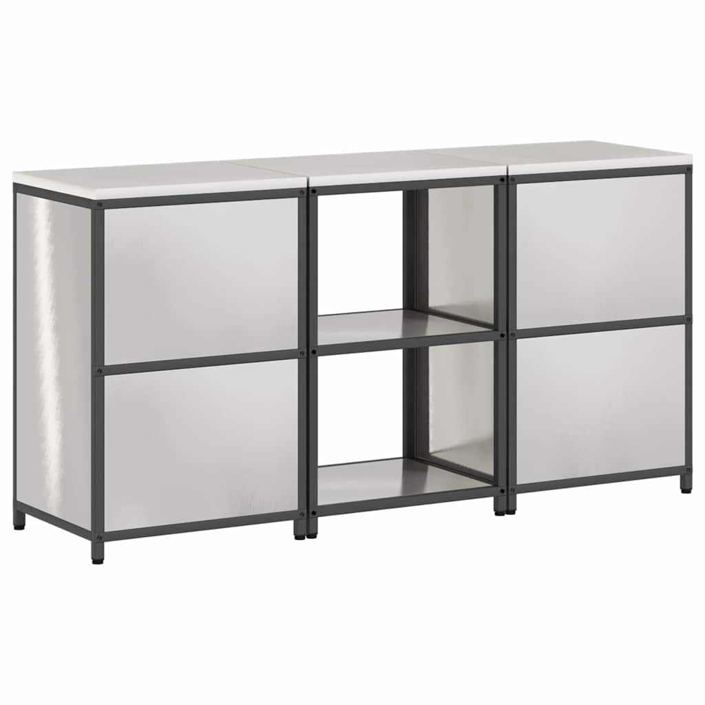 Keukenopslag set met plank 3 pcs Zilver Roestvrij staal is nu te koop bij PeponiXL, paradijselijk wonen!