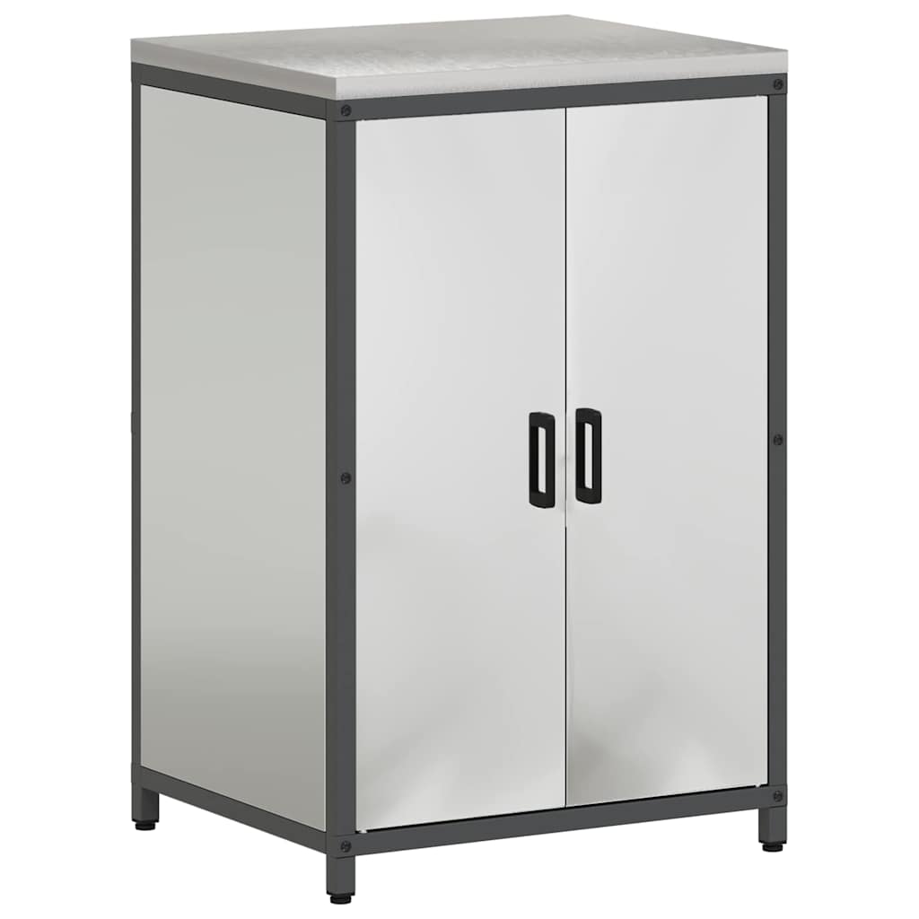 Keukenopslag set met plank 3 pcs Zilver Gegalvaniseerd staal is nu te koop bij PeponiXL, paradijselijk wonen!