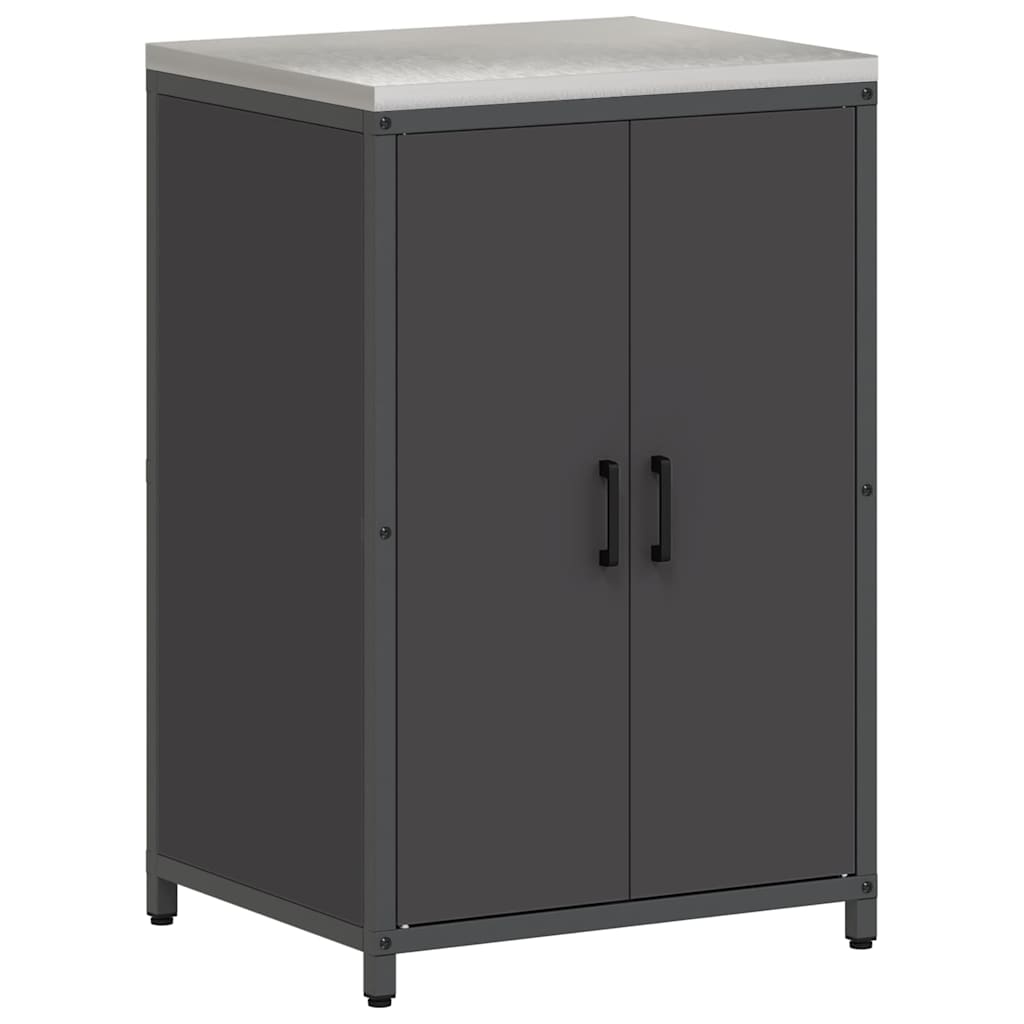 Keukenopslag set met plank 3 pcs Zwart Koudgewalst staal is nu te koop bij PeponiXL, paradijselijk wonen!