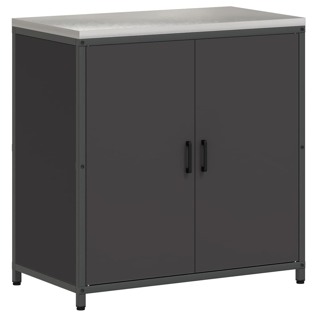 Keukenopslag set met plank 3 pcs Zwart Koudgewalst staal is nu te koop bij PeponiXL, paradijselijk wonen!