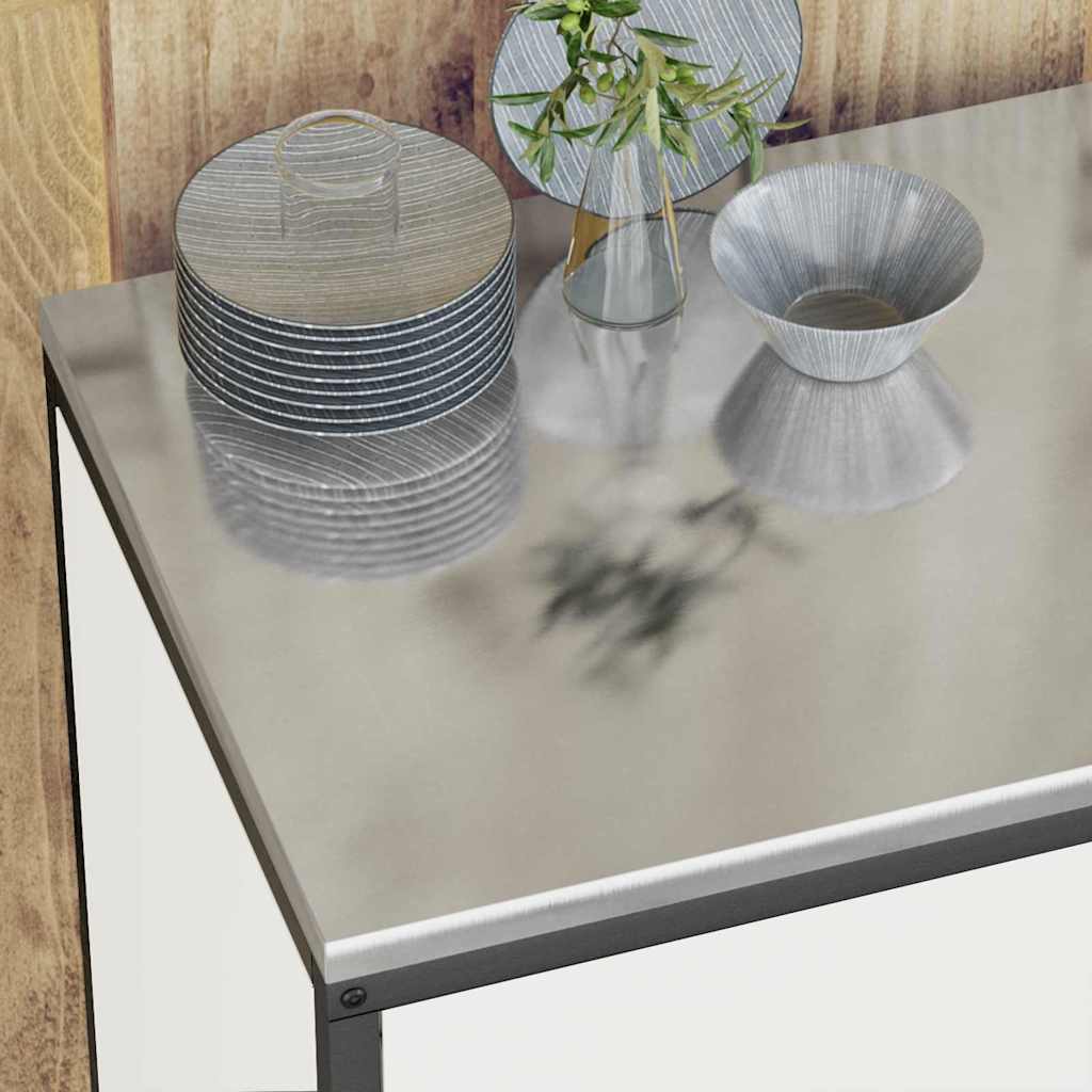 Keukenopslag set met plank 3 pcs Wit Koudgewalst staal is nu te koop bij PeponiXL, paradijselijk wonen!