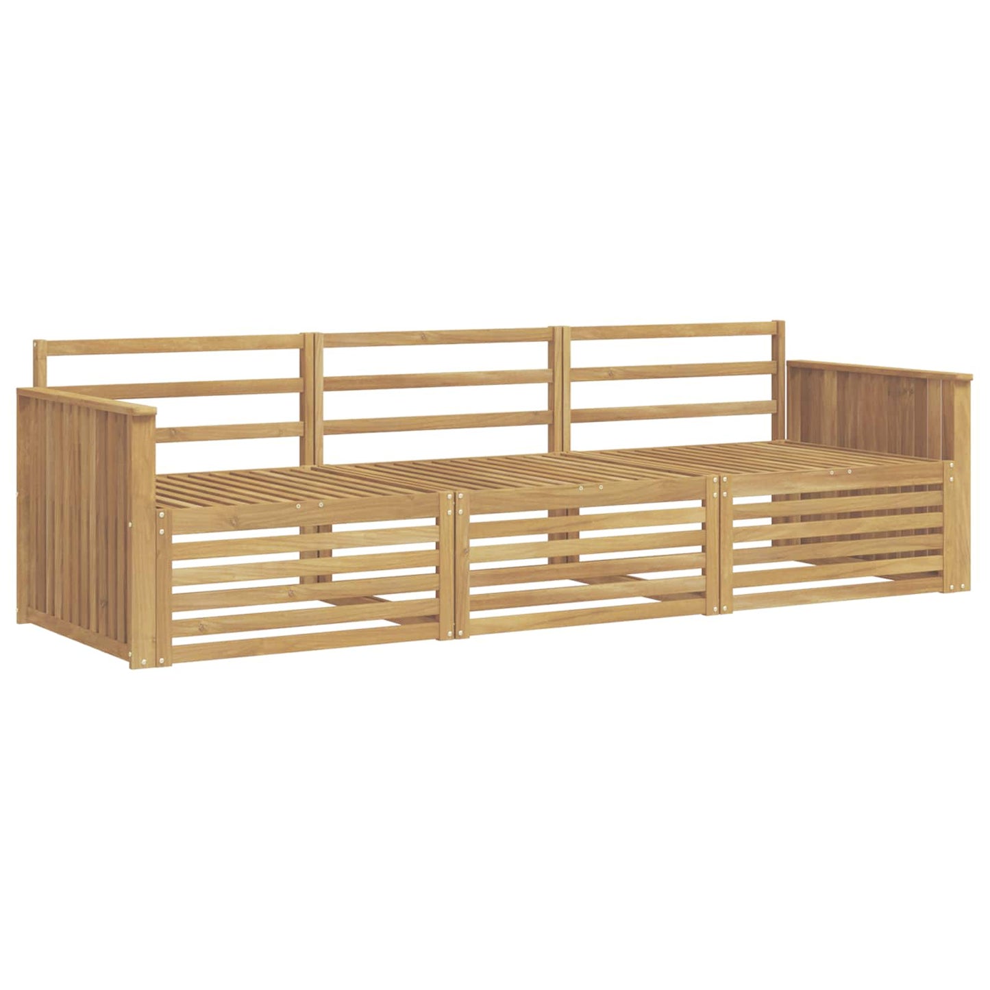 Buiten bankenset 3 pcs Wit Massief Acaciahout