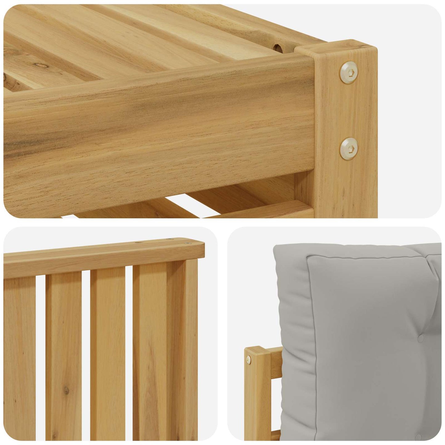 Buiten bankenset 6 pcs Wit en Lichtgrijs