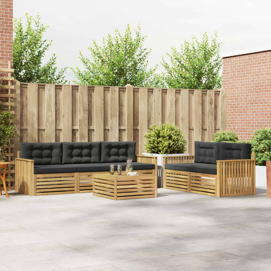 Buiten bankenset 6 pcs Wit en antracietkleurig is nu te koop bij PeponiXL, paradijselijk wonen!