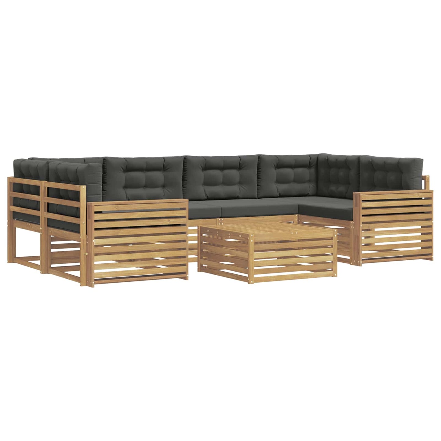 Buiten bankenset 7 pcs Wit en antracietkleurig