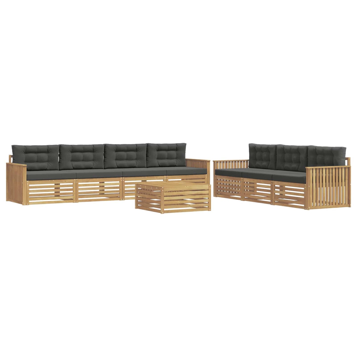 Buiten bankenset 8 pcs Wit en antracietkleurig