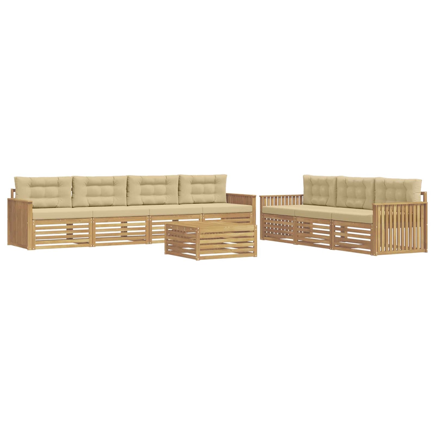 Buiten bankenset 8 pcs Wit en Beige