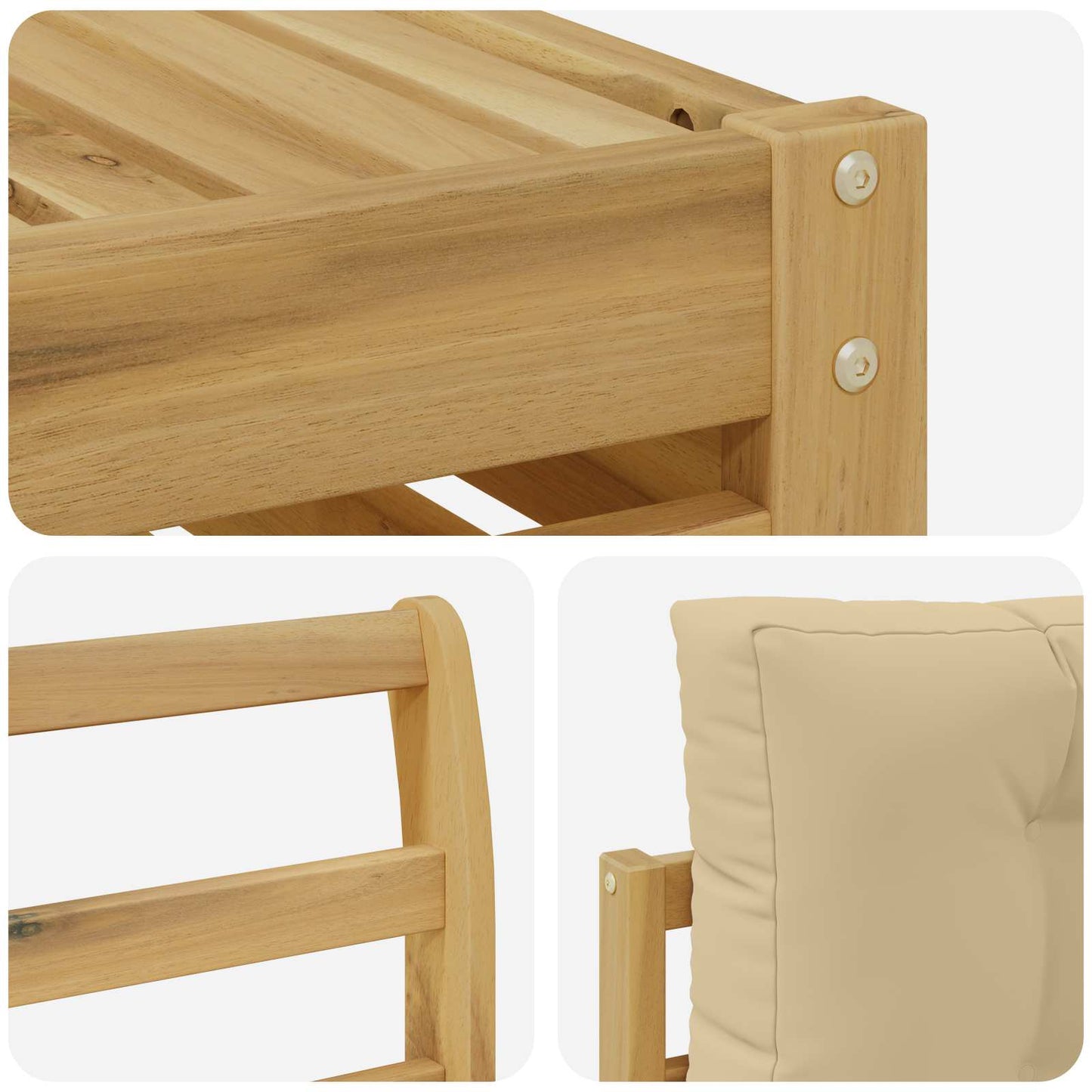 Buiten bankenset 8 pcs Wit en Beige