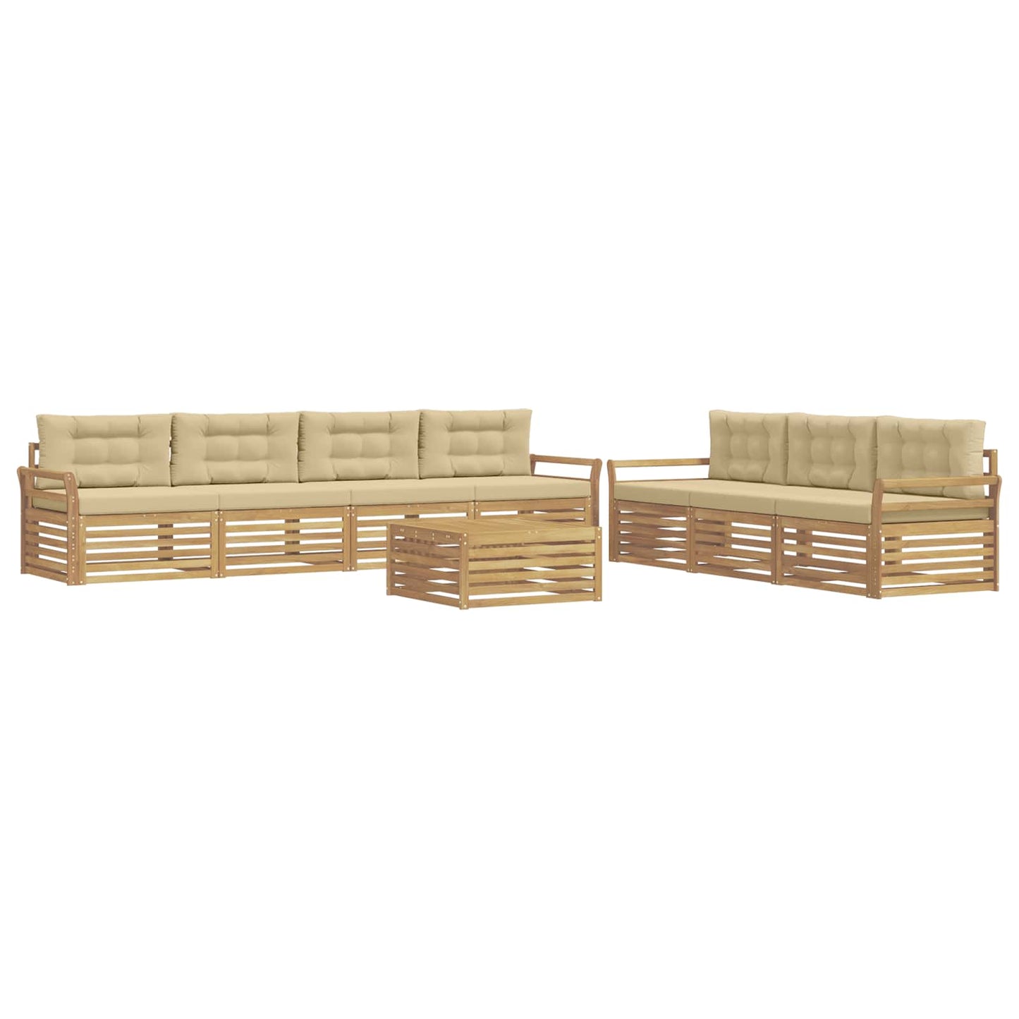 Buiten bankenset 8 pcs Wit en Beige