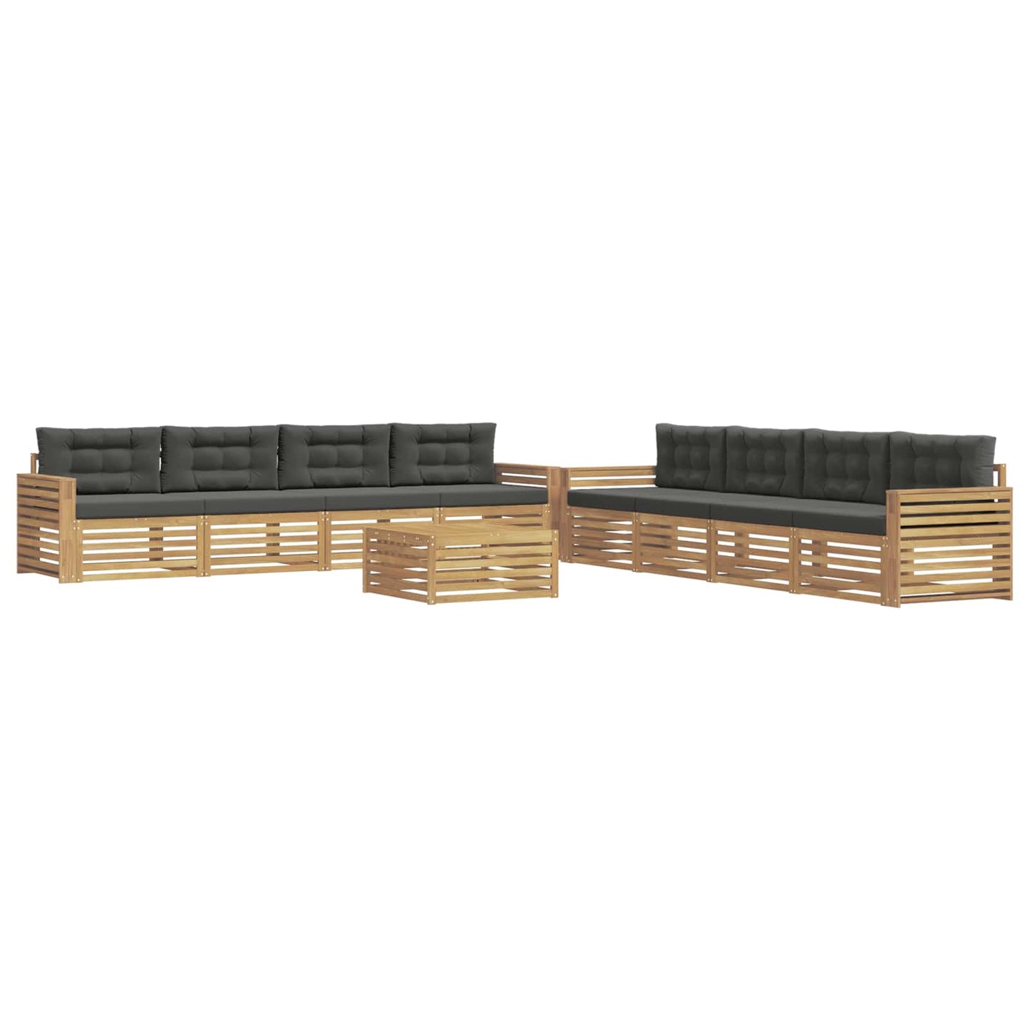 Buiten bankenset 9 pcs Wit en antracietkleurig
