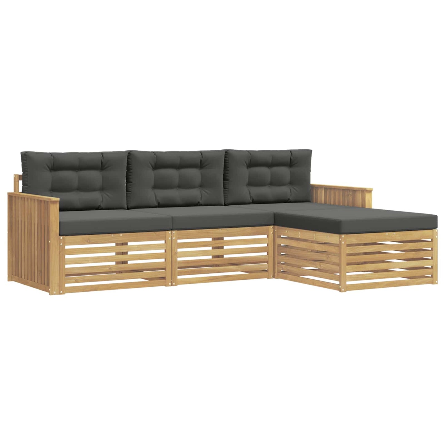 Buiten bankenset 4 pcs Wit en antracietkleurig
