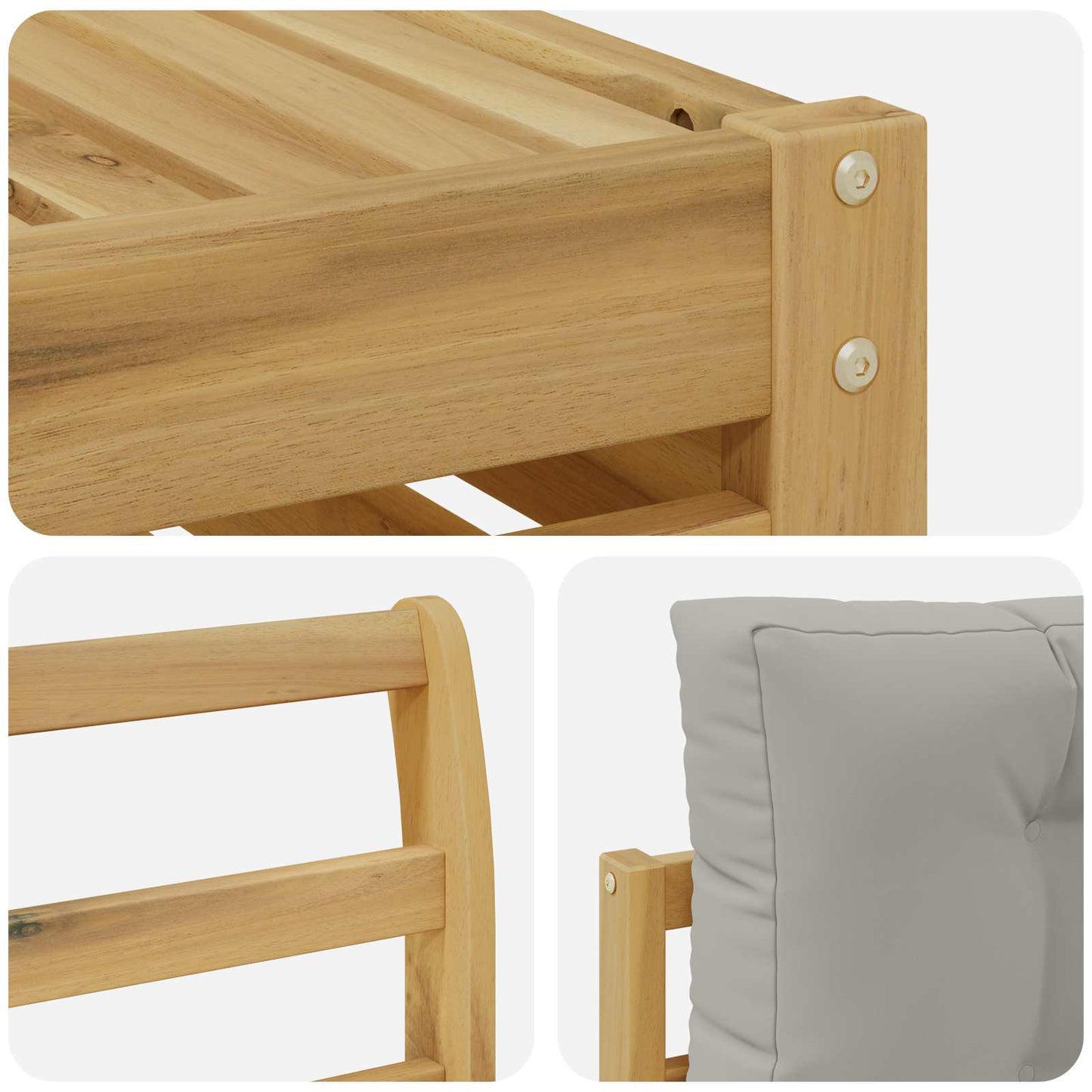Buiten bankenset 4 pcs Wit en Lichtgrijs