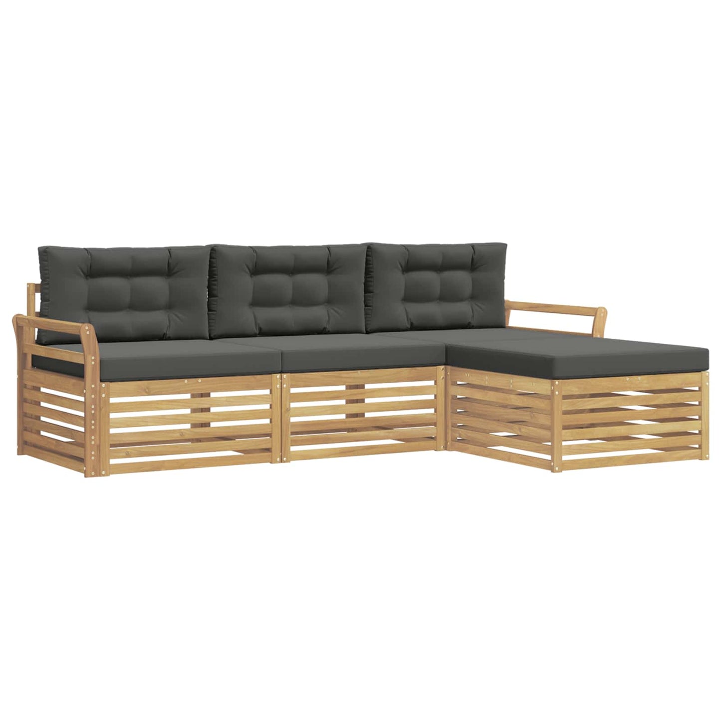 Buiten bankenset 4 pcs Wit en antracietkleurig
