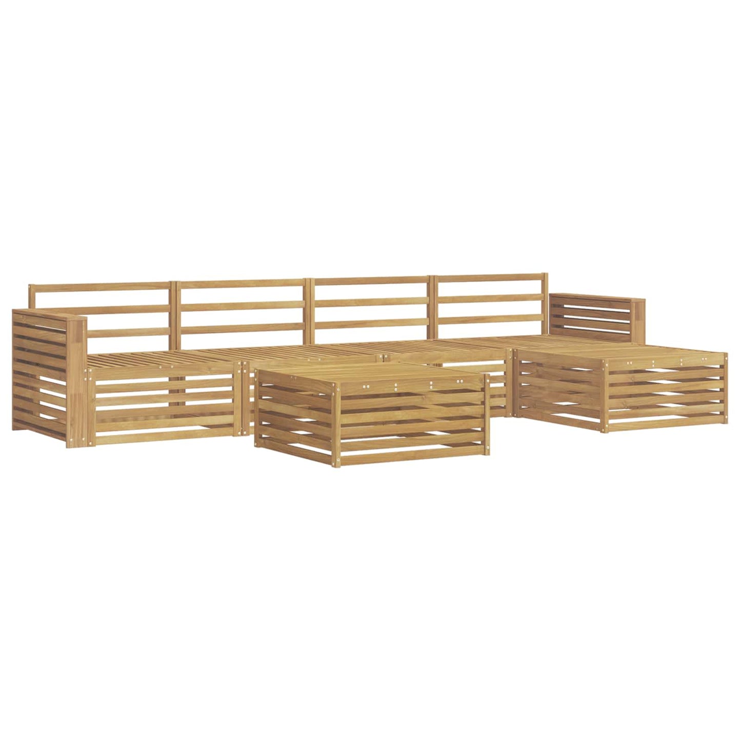 Buiten bankenset 6 pcs Wit 79 x 79 x 37 cm Massief Acaciahout